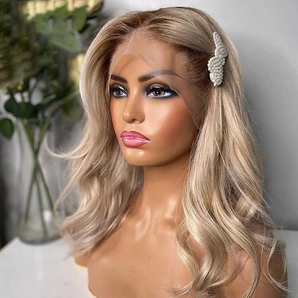 

lace wigs 26 inch long highlight ombre blonde body wave 13x6 front wig with baby hair brazilian human remy for black women 613 daily, Black;brown