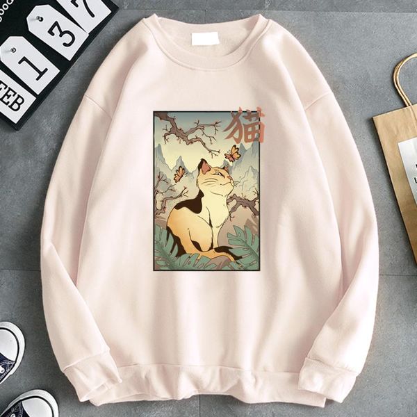 

men's hoodies & sweatshirts japanese cat cartoon print kawaii man pullover harajuku street men hoody punk korean mens rock sweatshirt o, Black