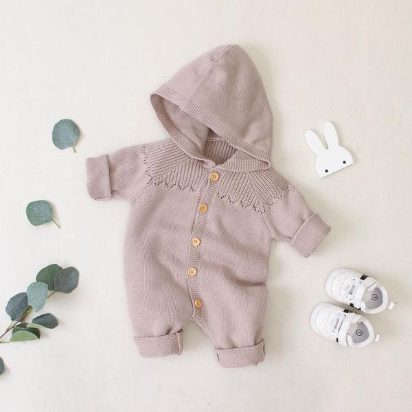 

jumpsuits spring born baby boy girl rompers with hood long sleeve toddler & infant kids bebes knitwear overall one piece, Blue