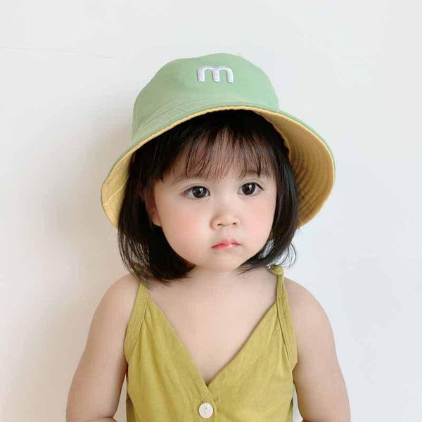 

caps & hats spring and summer rainbow children's basin hat sun-proof sun-shading fisherman, Yellow