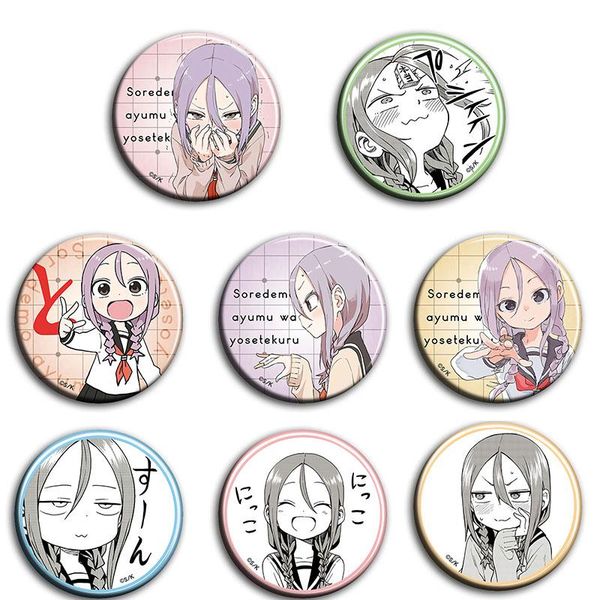 

pins, brooches anime badges 58 mm badge pins soredem ayumu wa yosetekuru brooch icons, Gray