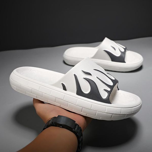 

slippers fashion women thick platform indoor bathroom slipper lovers soft eva anti-slip home floor slides ladies summer shoes, Black