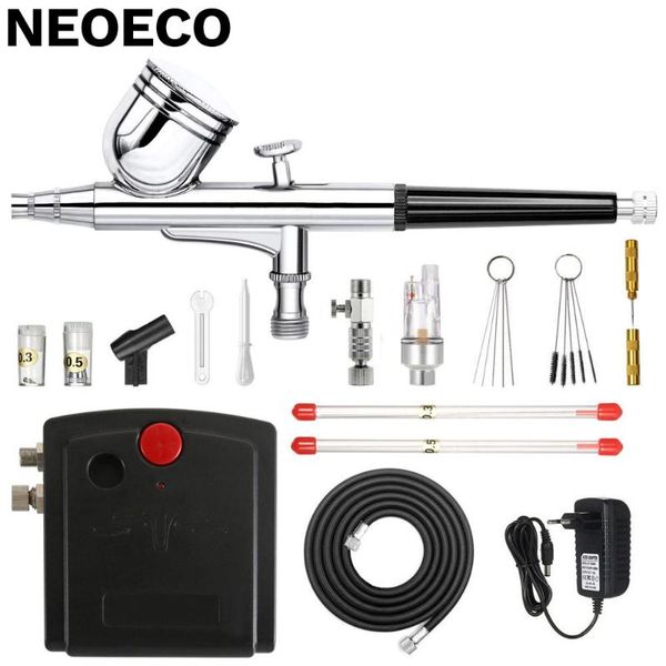 

professional spray guns auto-sfunction airbrush compressor set 0.3mm dual-action kit for nail art model/cake/car/makeup/tatoo painting
