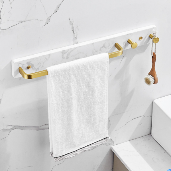 

towel racks luxury ins style marble rack brushed gold simple creative rod with coat hooks material