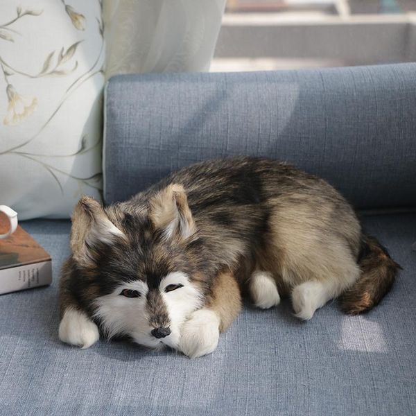

decorative objects & figurines artificial realistic dog golden retriever husky lifelike animal figure companion pet children toys birthday g