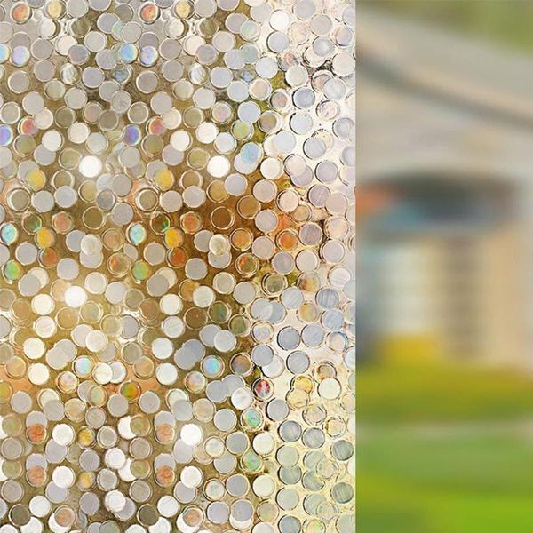 

window stickers 3d circles pattern glass film no glue privacy decorative static cling for home office living room