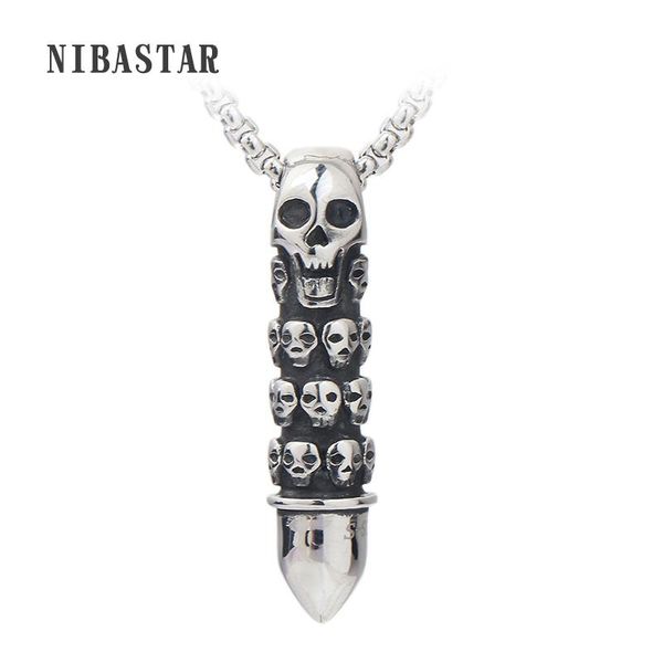 

pendant necklaces skull necklace engraved stainless steel men fashion & pendants jewelry, Silver