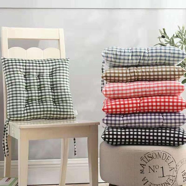 

cushion/decorative pillow 40x40cm household crystal velvet plaid cushion tied to chair sofa car office