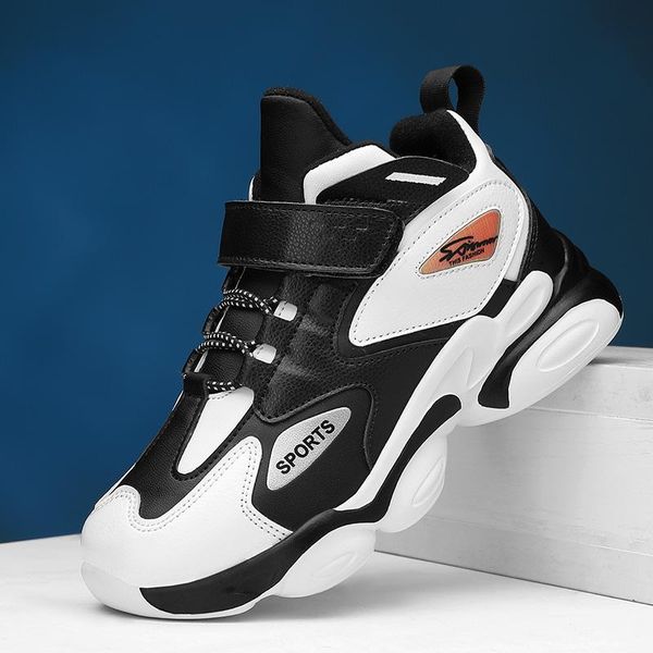 

athletic & outdoor 2021 walking sneakers kids autumn leather for boy medium cut children casual boys shoes size 31-39, Black