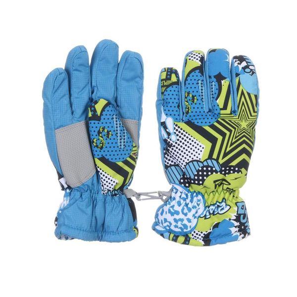 

kids windproof waterproof snow glove winter outdoor sports ski snowboard children skiing gloves riding warm cotton cycling, Black