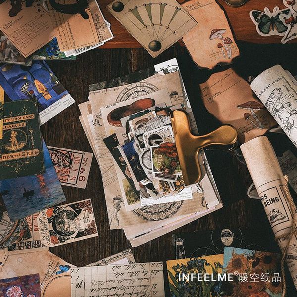 

gift wrap 4 types 200sheets /style retro clip art sticker hand account scrapbooking creative decoration diy material stickers pack