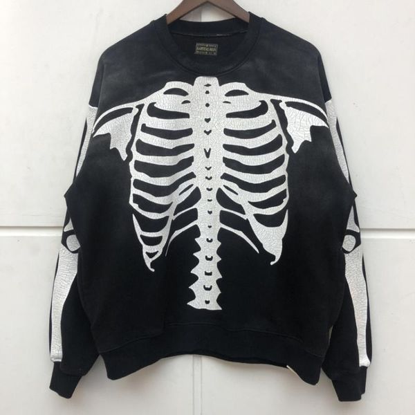 

men's hoodies & sweatshirts crazing printing skeleton bone kapital men women black brown hoodie crewneck xxxtentacion streetwear