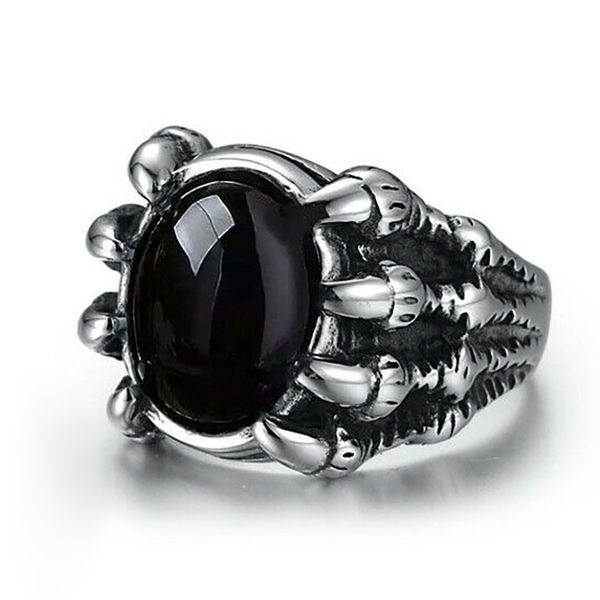 

designer rings dragon claw crystal gem ring for men women vintage cool punk male jewelry accessories nightclubs bars, Golden;silver