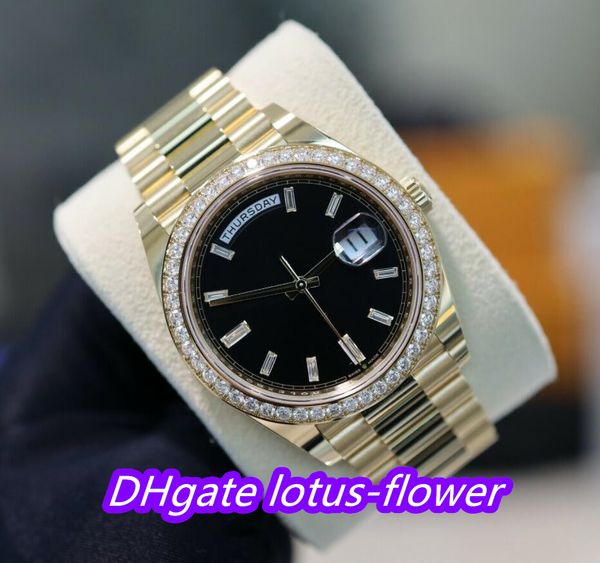 

bf maker watch day-date president 40mm gold 228348 champagne diamond w/ bezel movement mechanical automatic men's wristwatches, Slivery;brown