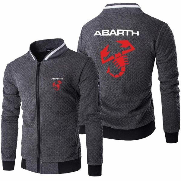 

men's hoodies & sweatshirts 2021 spring autumn mens jacket hoody abarth logo long sleeve sportswear casual zipper male, Black