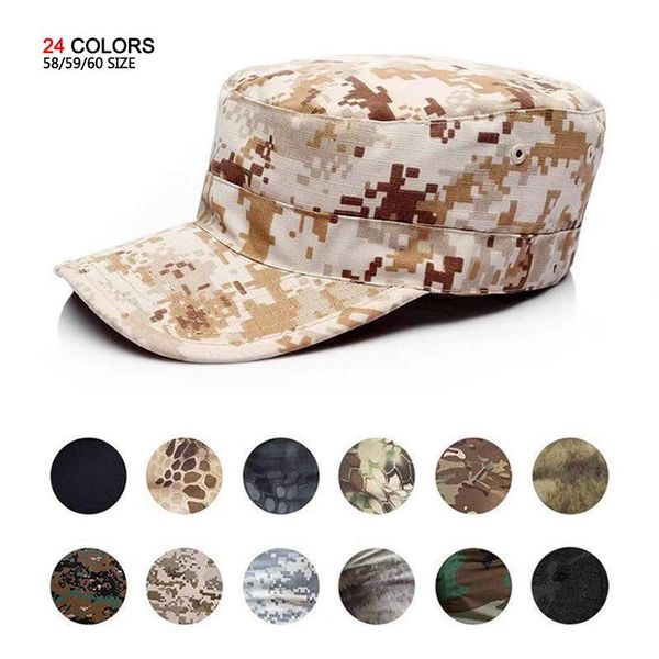 

outdoor hats 58/59/60cm army camouflage military shako thickened soldier cap workout camping hunting hat ks02, Black;white