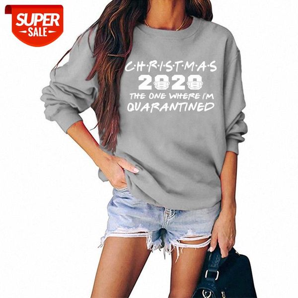 

merry christmas english letter printing round neck ladies sweater #yk2j, Black