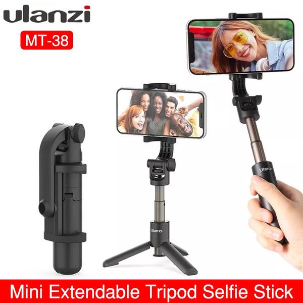 

ulanzimt-38 mini phone tripod with 360 degree rotatable clip selfie extendable foldable monopod for 12 pro max tripods