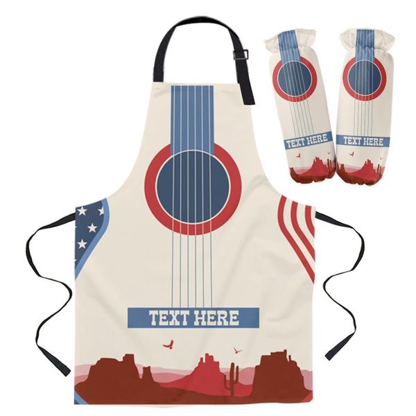 

aprons guitar star desert cactus apron kitchen household cleaning barber baking accessories for woman