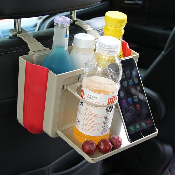 

car organizer seat back abs pad bag storage foldable table tray travel auto accessories