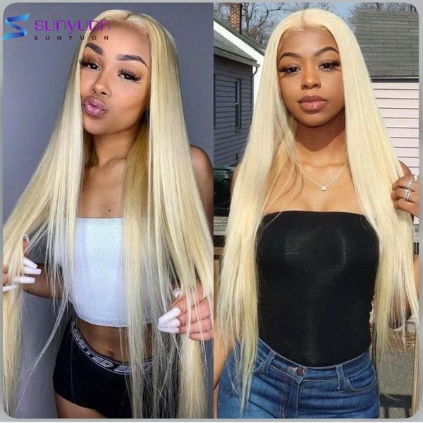 

lace wigs honey blonde long straight human hair 613 pre plucked front wig with baby 13x4 hd frontal brazilian remy, Black;brown