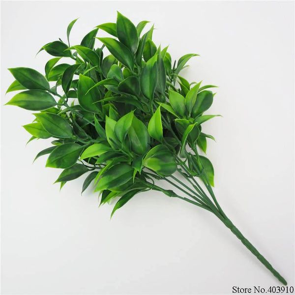 

decorative flowers & wreaths 7 forks/bouquet 35 leaves 34cm artificial orange leaf simulation plants home balcony garden landscape decoratio