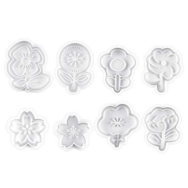 

baking moulds lxaf 4pcs/set flower plastic biscuit mold diy kitchen cake decorating tools cookie cutter stamp fondant embosser