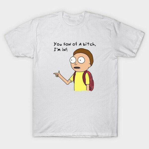 

you son of a b*tch i'm in cartoon sitcom quote funny white tshirt, White;black