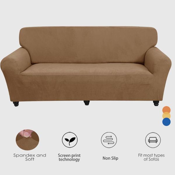 

chair covers thicken plush elastic sofa for living room universal all-inclusive sectional couch cover 1/2/3/4 seater