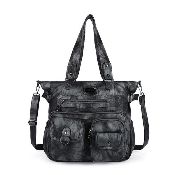 

evening bags 2021 women handle handbag multi-pockets bag washable pu satchel fashion lady shoulder casual shopping tote