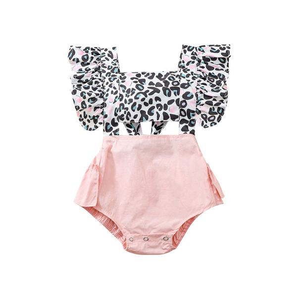 

0-24m summer ruffles born infant baby girl leopard rompers o neck jumpsuit playsuit costumes outfits 210515, Blue