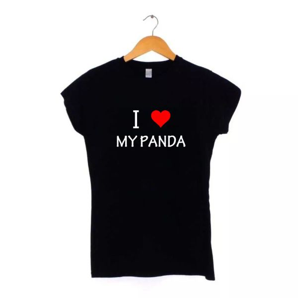

i love corazÃ³n my panda camiseta s-xxl hombre mujer coche regalo, White;black