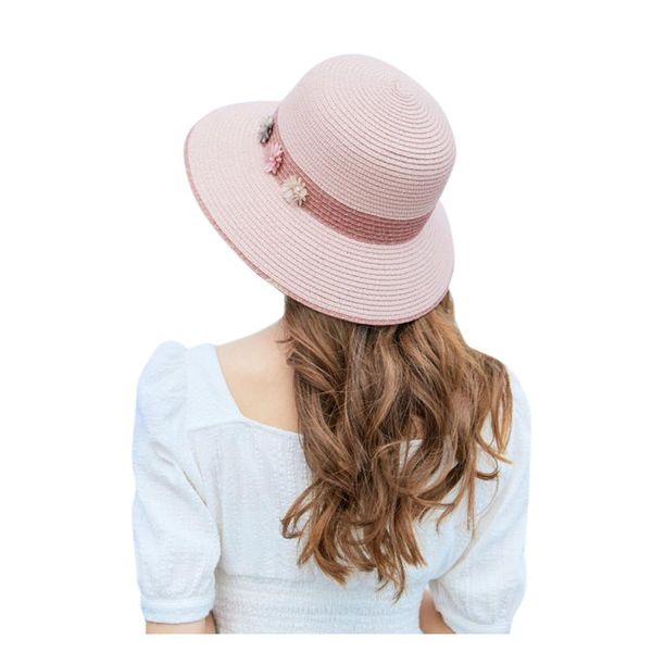 

wide brim hats summer for women sunshade brims hat fashion beach uv protected outdoor sunscreen straw sun chapeau femme, Blue;gray