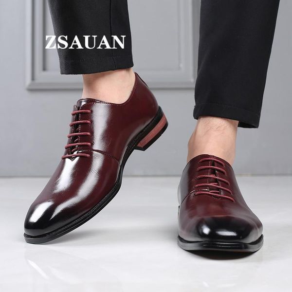 

dress shoes zsauan oversize derby men blue orange classic business wedding uniform performance suit formal gentleman, Black
