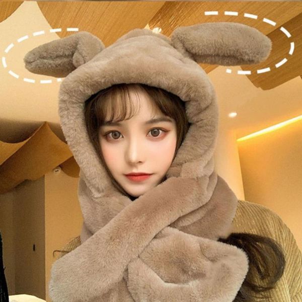 

beanies plush hat two-in-one lightweight exquisite ear scarf shooting props