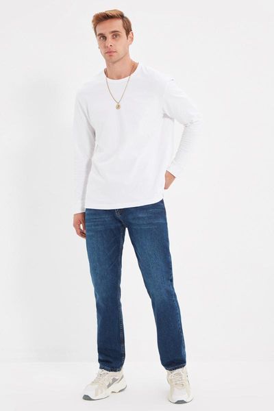

men's jeans trendyol men 's straight fit tmnaw22je0088, Blue
