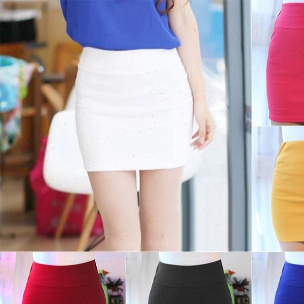 

solid color slim elasticity women skirts short fashion summer party fs99, Black