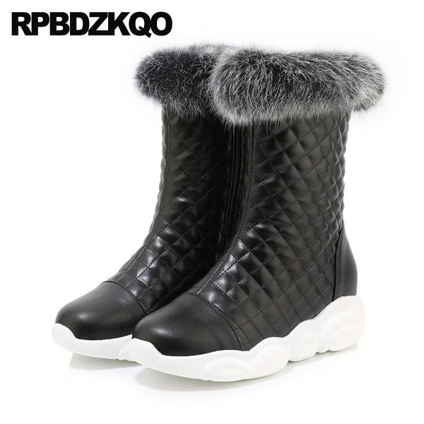 

boots waterproof female black muffin flatform big size 13 45 12 44 round toe shoes plus ankle platform women winter 2021