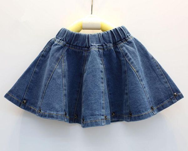 

skirts baby girl denim skirt mini casual meisjes kleding 2021 spring & summer full size jupes filles faldas chicas, Blue