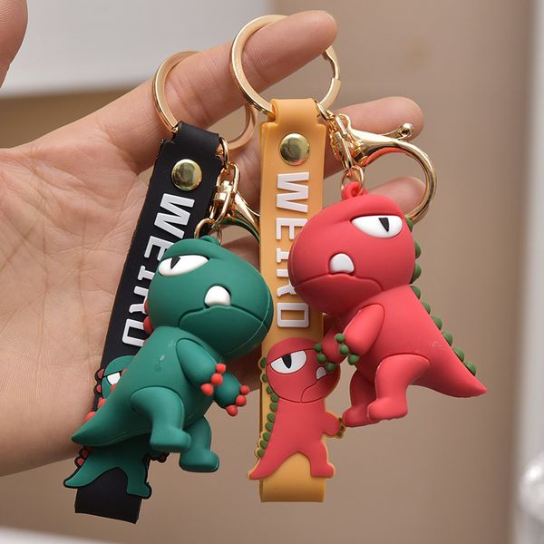 

2021 soft plastic pvc dinosaur keychain for men and women a1, Silver
