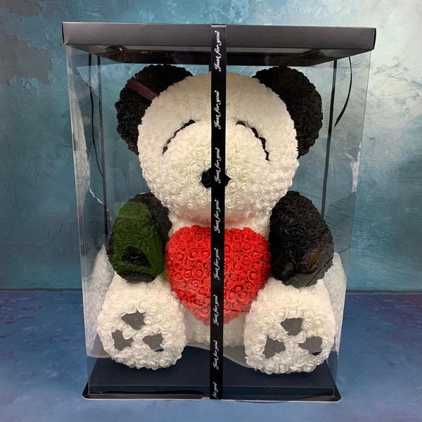 

decorative flowers & wreaths 2021 70cm flower rose panda artificial foam teddy bear with gift box valentine's day birthday creative gif