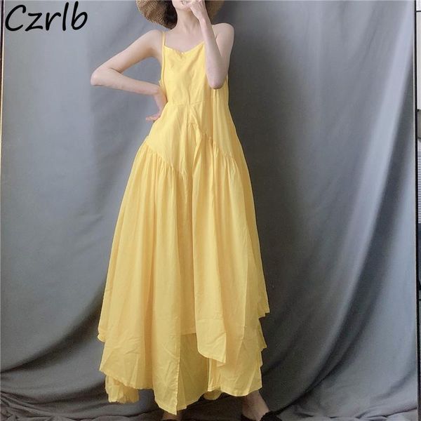 

casual dresses sleeveless dress women simple fashion irregular beach holiday tender chic art ankle length vestidos summer ladies, Black;gray