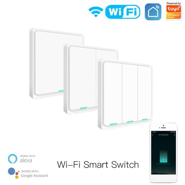 

smart home control tuya wifi 1/2/3 way wall light switch neutral wire required multi-control association in life app works with alexa