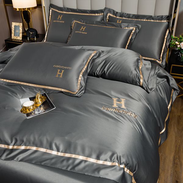 

60 high luxury seri silk set four piece washing tencel fitted sheet
