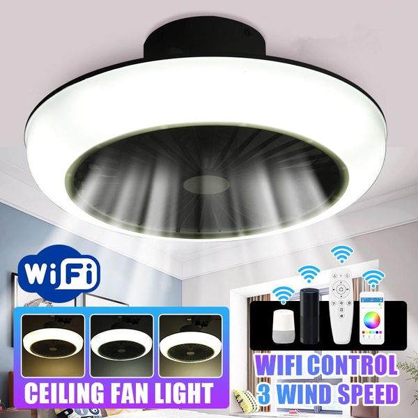 

ceiling fans 45cm intelligent wifi fan lamp with remote control electric modern bedroom decorative ventilator