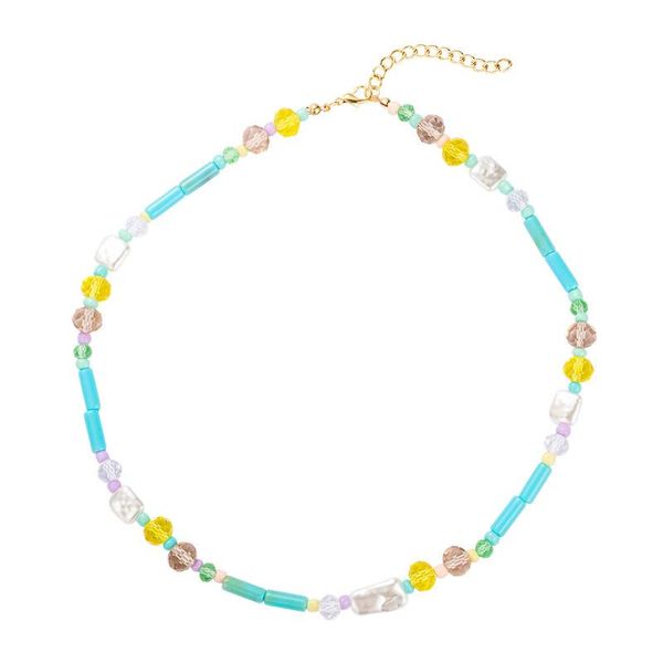 

bohemian geometric pearl color crystal accessories necklace jewelry for 2021 chokers, Golden;silver
