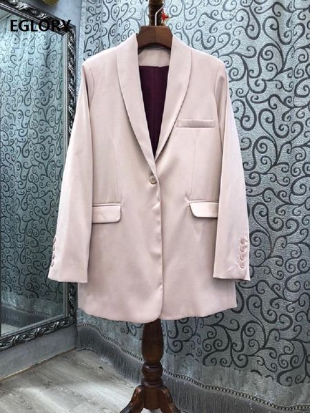 

blazer coats 2021 autumn winter long jacket women plus size single button pink outwears female loose women's suits & blazers, White;black