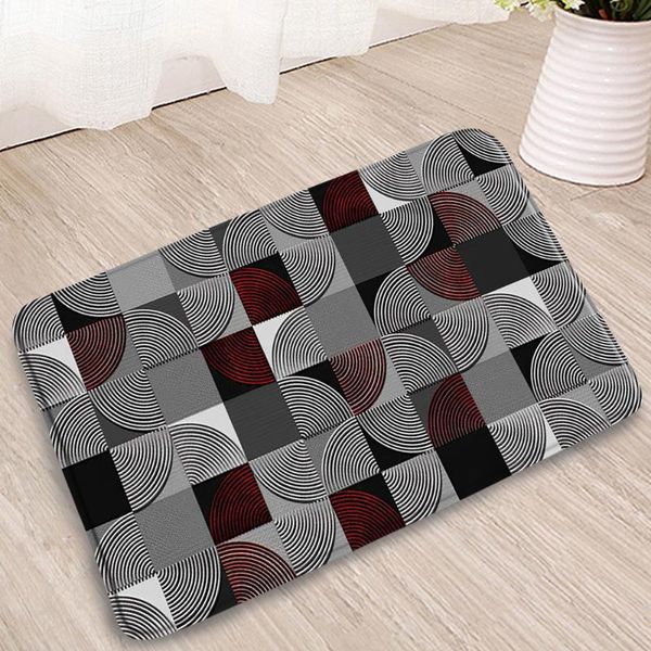 

bath mats modern minimalist geometric bathroom mat multicolor stitching pattern entrance doormats kitchen bedroom flannel non-slip carpets