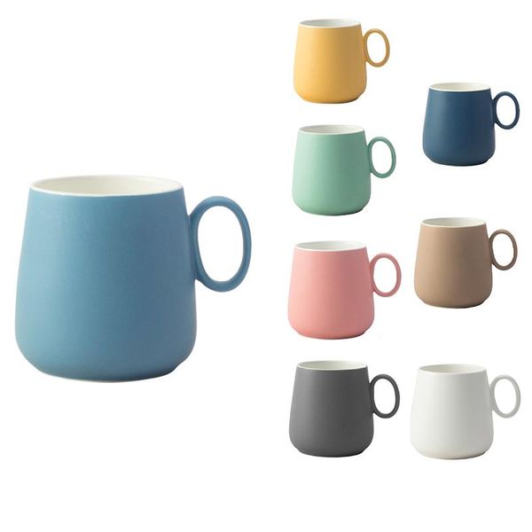 

mugs ceramic mug leisure milk tea shop pot-bellied cup single ear handle mark coffee