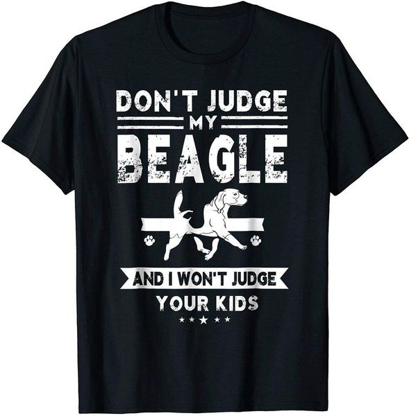 

don't judge my beagle dog - t-shirt funny size m-5xl, White;black
